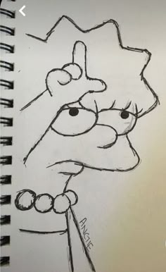 a drawing of a cartoon character holding a pair of scissors