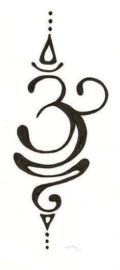 a black and white drawing of the number three on a piece of paper with swirls