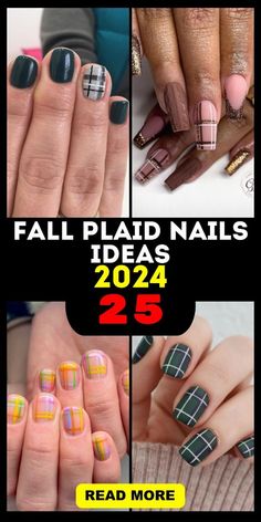 Fall plaid nails 2024 bring a trendy and classic touch to your autumn look. Designs feature rich colors like orange, brown, and burgundy, perfect for capturing the season’s essence. Whether you opt for gel almond or acrylic nails, these designs are both cute and sophisticated. From simple black and white buffalo checks to more colorful patterns, fall plaid nails 2024 offer endless inspiration for a chic look. Teal Plaid Nails, Autumn Plaid Nails, Purple Fall Nails Design, Fall Plaid Nail Designs, Colorful Fall Nails, Plaid Nails Fall, Fall Plaid Nails, Plaid Nail Designs, Plaid Nail Art