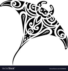 a black and white drawing of a bird with swirls on it's wings