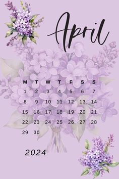 a calendar with flowers on it for the month of march, and an image of lilas