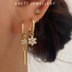 Flower Dangly Ear Stack Set, 925 Sterling Silver 18k Gold Plated, Gold Huggie Hoop, Cubic Stud Earring, Gift for her, 3 pieces Gold Earring Set Material: s925 Sterling Silver, Cubic Zircon Measurement: 30 mm,20mm,5 mm in length Sold as a 3piece set- if you want the other ear the same, you need to buy 2 sets Hypoallergenic Nickel Free and Lead Free Gold Earring Stack, Gold Earring Set, Stack Earrings, Earring Stack, Stacked Earrings, Dangle Hoop Earrings, Ear Stack, Earring Gift, Sterling Silver Hoop Earrings