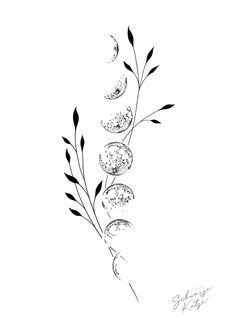 a black and white drawing of some flowers