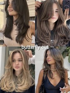 Medium Length Haircut For Thick Hair Long Layered, 360 Haircut For Women, Fairy Haircut, Haircut Inspo, Senior Style, Casual Nails