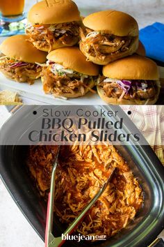 slow cooker bbq pulled chicken sliders