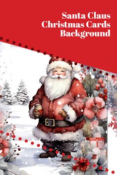 Transform your holiday celebrations with the enchanting charm of a watercolor Santa Claus Christmas card background. Dive into a world of color and whimsy that will inspire love and festive spirit in everyone who sees it. Watercolor Santa Claus, Christmas Card Background, Watercolor Santa, Card Background, Christmas Memories, Santa Claus Christmas