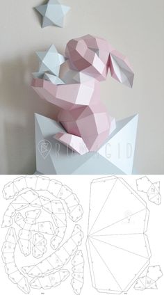 an origami sculpture is shown with the instructions to make it look like they are floating