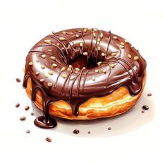 a donut with chocolate glaze and sprinkles