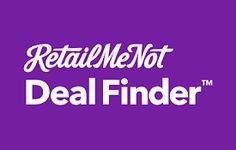 the real me not deal finder logo on a purple background with white text that reads,