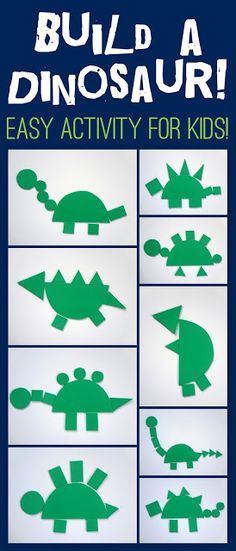 the book cover for build a dinosaur easy activity for kids