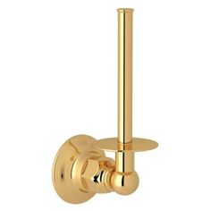 an image of a gold toilet brush holder on a white background with clipping for text