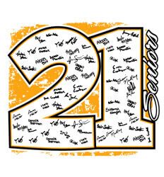 an orange and white drawing with the number twenty two in it's signatures