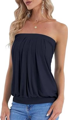 10+ Classy Tops To Wear With Jeans - By Lisa Fonde Cute Tube Tops, Textured Tank Top, Flattering Outfits, Tube Tops, Stylish Work Outfits, High Waisted Flares, Dressy Tops, Comfortable Fashion