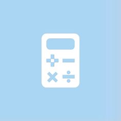 a white calculator on a blue background with an x mark in the middle