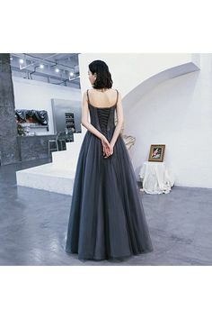 Shop Corset Back Beaded Long Tulle Prom Dress With Spaghetti Straps online. SheProm offers formal, party, casual & more style dresses to fit your special occasions. Corset Top Prom Dress, Top Prom Dresses, Corset Dress Prom, Corset Back, Tulle Prom Dress, Formal Party, Style Dresses, Corset Top, Prom Dress