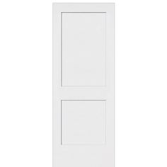 2-Panel Shaker White Primed Solid Core Wood Single Door Interior Doors 2 Panel, Interior Doors Shaker, 2 Panel Shaker Interior Door, Sherwin Williams White Duck, Shaker Interior Doors, Rail Door, Shaker Interior, Farmhouse Craftsman, Sherwin Williams White