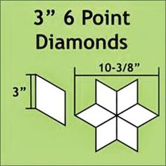 three point diamonds are shown with the measurements for each diamond in this diagram, they appear to be about 3 inches long