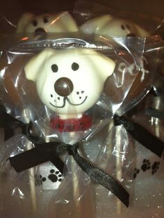 there are some cake pops in the shape of a dog