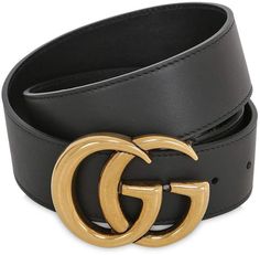 Gucci 40mm Gg Leather Belt Belts Buckle, Belt Gucci, Luxury Gifts For Women, Gucci Women, Gucci Logo, Belt Leather, Buy Gucci, Gg Marmont, Black Jewelry