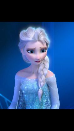 a frozen princess with long hair and blue dress