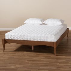 Baxton Studio Marieke Vintage French Inspired Ash Wanut Finished Full Size Wood Bed Frame FredCo theFredCo King Size Wood Bed Frame, 80s Bedroom, King Size Platform Bed, Full Size Platform Bed, Bed Platform, Queen Size Platform Bed, King Size Bed Frame, White Sheets, Wood Bed Frame