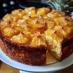 a pineapple upside down cake on a plate