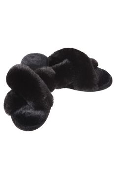 Perfectly plush and lusciously luxurious, our Beverly Fur Open Toe Plush Slippers offer a snug hug for any foot. Slip them on and walk – or lounge – in complete comfort thanks to the extra plush foot bed elevated in style by a unique twist.Slipper style footwearUltra plush designCozy insole with memory foam for comfortFuzzy crisscross strap footbed Slippers Online, Plush Slippers, Stocking Tree, Backrest Pillow, Holiday Looks, Glam Fashion, Open Toe Sandals, Anniversary Bands, Engagement Ring Wedding Band