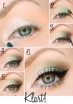 Green Eye Makeup, Blue Eyeliner, Green Makeup, Makijaż Smokey Eye, Green Eye, Green Eyeshadow, Trendy Makeup, Holiday Makeup, Makeup Tricks