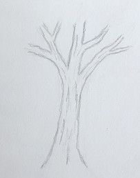 a drawing of a tree with no leaves