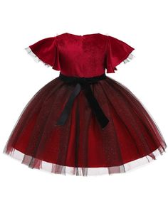 Buy vintage short velvet tulle party dress for girls 7-8-9 years online. In-stock with many colors and sizes, free world-wide shipping. Wedding Red Dress, Red Dress Cute, White Lace Maternity Dress, Party Dress For Girls, Short Sleeve Flannel, Tulle Party Dress, Elegant Ball Gowns, Wedding Red, Red Velvet Dress