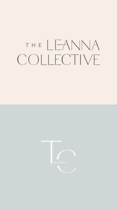 the leanna collective logo is shown in two different colors, including white and gray