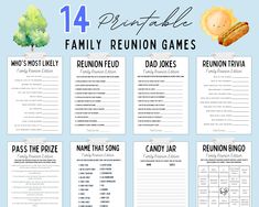 printable family reunion games for families