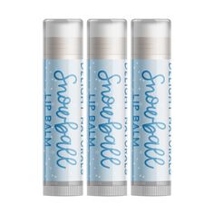 Delight Naturals  Snowball Lip Balm - Three Pack Natural, simple ingredient lip balms with an incredibly smooth texture. Listing is for a set of three, .15 oz. tubes. A base of beeswax and coconut oil soothes and heals the driest of lips. Handcrafted in small batches to ensure the best quality and flavor. Sugary marshmallow and wintermint flavored. Ingredients: beeswax*, olive oil, coconut oil*, stevia*, flavor oil. (*Organic ingredient.) All ingredients are the highest quality and food grade. L Dove Lip Balm, Blue Heaven Lip Balm, Oh Whale Lip Balm, Tube Lip Balm, Blistex Lip Balm, Lip Balm Set, Flavored Oils, Lip Balm Gloss, Favorite Scents