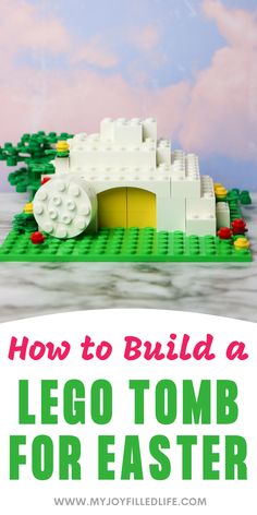 a lego toy is shown with the text how to build a lego tomb for easter