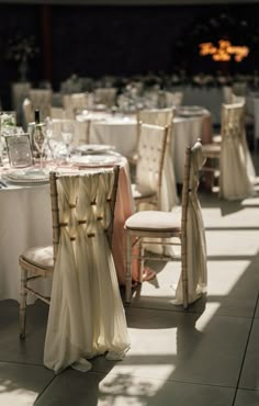 tables and chairs are set up for an event