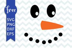 a snowman svg file with an orange nose and black eyes