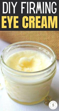 Make your own Natural Eye Cream, this homemade firming eye cream recipe is so easy! Helps tighten skin, smooth fine lines and wrinkles. Bloat Remedies, Belly Bloat, Firming Eye Cream