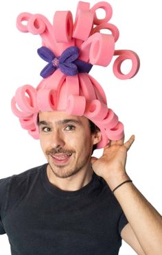 Pink Wig - Foam Party Hats Inc Costume Headbands, Foam Wig, Crazy Hat, Silly Hats, Foam Party, Party Wig, Women Costume