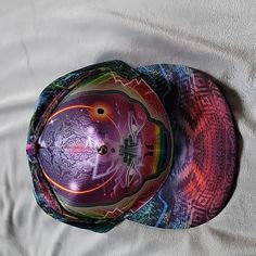 Adjustable, Approx 8" Diameter At Largest Setting Never Worn Multicolor Snapback Streetwear Hat, Multicolor Snapback Streetwear Cap, Multicolor Visor Baseball Cap For Streetwear, Multicolor Baseball Cap For Streetwear, Multicolor Streetwear Hat, One Size Fits Most, Multicolor One Size Fits Most Baseball Cap For Streetwear, Casual Multicolor Flat Bill Fitted Hat, Multicolor Snapback Hat For Streetwear, Multicolor Adjustable Snapback Fitted Hat