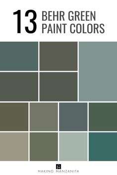 the cover of 13 behr green paint colors