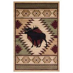 Santa Fe Moose Rug Weavers Cottage, Moose Silhouette, Rustic Area Rugs, Moose Decor, Southwestern Area Rugs, Bear Decor, Carved Designs, Warming Up, Rustic Wall Decor