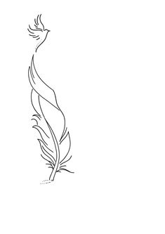 a black and white drawing of a bird's tail on a white background,