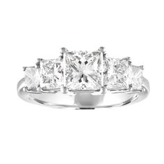 Classically Stunning Five Stone Ring The ring is Platinum There are 5 Princess Cut Diamonds All GIA Certified Stones The center is Carat 1.05 J VS1 Princess Cut Diamond The side is Carats 0.53 J VVS2 and 0.54 J VVS2 The far side is Carats 0.20 G VS1 and 0.25 G VVS2 All diamonds have GIA inscription on them. The ring is a size 4.75. If you need a larger size ring contact us prior to purchase, we will discuss options. The ring weighs 5.8 grams. Fine Jewelry Ring With Vs Clarity Princess Cut, White Gold Princess Cut Ring Vs Clarity, White Gold Princess Cut Ring With Vs Clarity, Gia Certified Princess Cut Ring In White Gold, Gia Certified White Gold Princess Cut Ring, Luxury Princess Cut Ring With Vs Clarity, Platinum Diamond Ring Princess Cut Fine Jewelry, Princess Cut Diamond Ring Vs Clarity, White Gold Princess Cut Diamond Ring With Vs Clarity