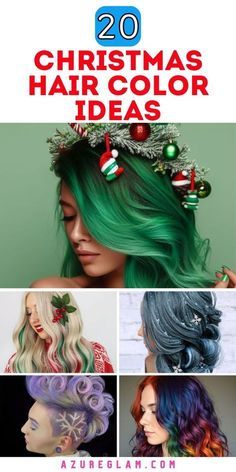 Christmas Color Hair Ideas, Christmas Hair Ideas, Christmas Hair Color Ideas, Christmas Hair Color, Christmas Party Makeup, Christmas Hairstyle, Christmas Party Hairstyles, Elegant Bun, Christmas Hair Accessories