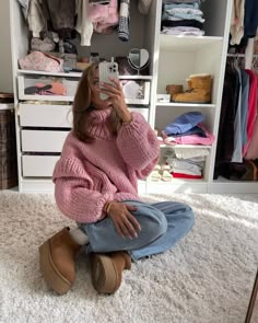 Thrift Inspiration, Lantern Sleeve Sweater, Oversized Turtleneck, Comfortable Sweater, Looks Street Style, Winter Fits, Autumn Outfit