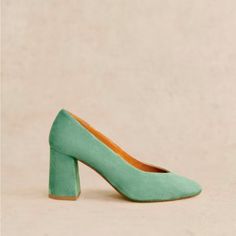 Elevate Your Style To New Heights And Step Into Glamour With This Pair Of Stunning Heels From Szane. This Pair Of Suede Pumps From Sezane's Current Collection Are High-Quality, Elegant Heels Designed To Make You Look And Feel Your Best. Comes In The Original Szane Box With Cloth Shoe Bag. Runs A Little Small. Would Fit A Size 9.5. Green Block Heel Office Heels, Chic Green Almond Toe Heels, Green Almond Toe Heels For Office, Green Heels With Branded Heel Counter For Office, Green Office Heels With Branded Heel Counter, Chic Green Heels With Sculpted Heel, Chic Green Heels With Contrasting Heel Counter, Green Closed Toe Heels With Contrasting Heel Counter, Green Almond Toe Court Shoes With 4-inch Heel