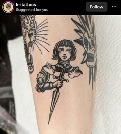 Woodcut Tattoo, Traditional Tattoo Inspiration, Knight Tattoo, Traditional Tattoo Sleeve, Joni Mitchell, Pieces Tattoo, Joan Of Arc, Dream Tattoos