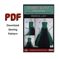 a sewing pattern for a medieval lady dress