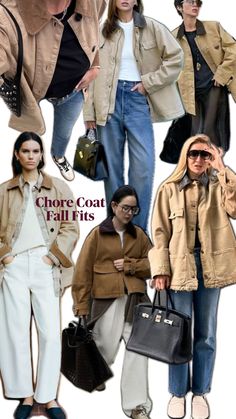 Fall fashion trend: Chore/Barn Coats + Outfit inspiration Carhartt Coat Outfit, Barn Coat Outfit, Vintage Carhartt Jacket Outfit, Carhartt Jacket Outfit, Coats Outfit, Jacket Outfit Women, Barn Jacket, Cold Weather Outfit, Coat Trends