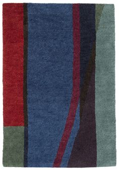 a multicolored rug with stripes on it